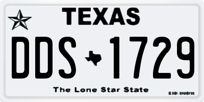 TX license plate DDS1729