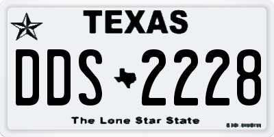 TX license plate DDS2228