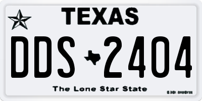TX license plate DDS2404