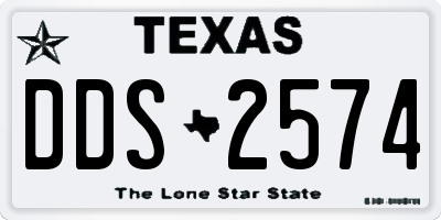 TX license plate DDS2574