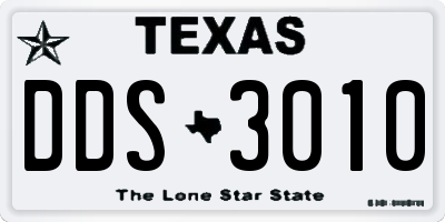 TX license plate DDS3010