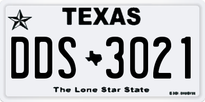TX license plate DDS3021