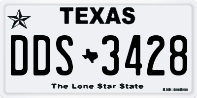 TX license plate DDS3428