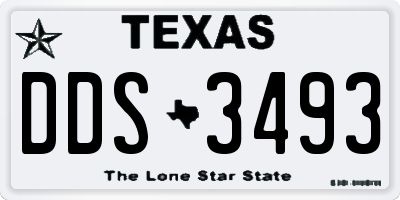 TX license plate DDS3493