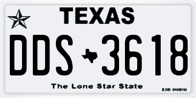 TX license plate DDS3618