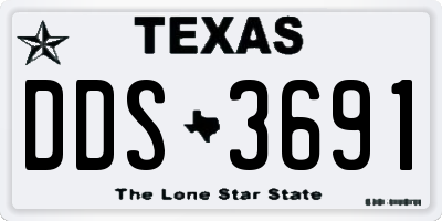 TX license plate DDS3691