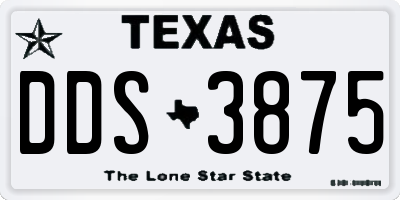 TX license plate DDS3875