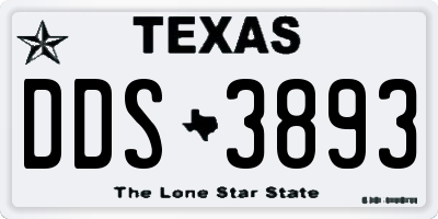 TX license plate DDS3893
