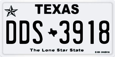 TX license plate DDS3918