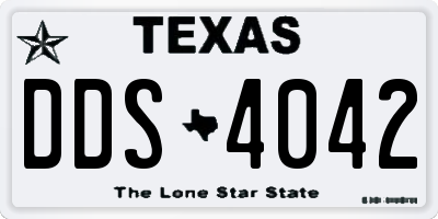 TX license plate DDS4042