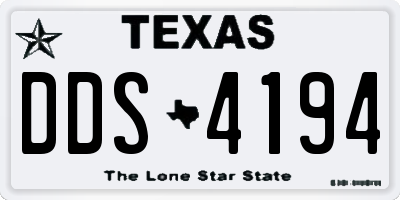 TX license plate DDS4194