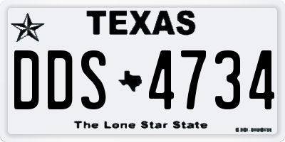 TX license plate DDS4734
