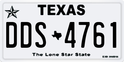 TX license plate DDS4761