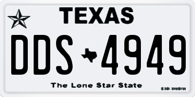 TX license plate DDS4949