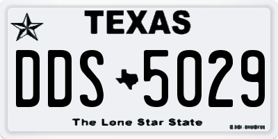 TX license plate DDS5029