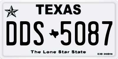 TX license plate DDS5087