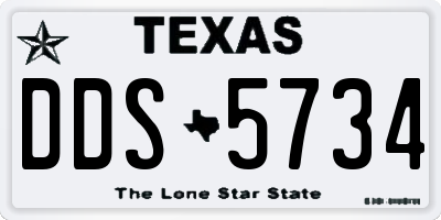 TX license plate DDS5734