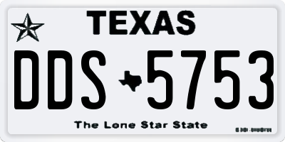 TX license plate DDS5753