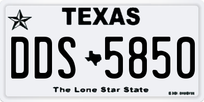 TX license plate DDS5850