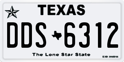 TX license plate DDS6312