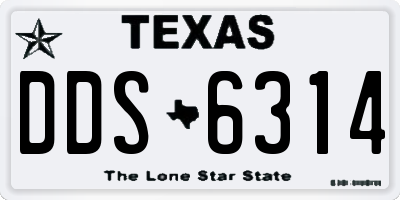 TX license plate DDS6314