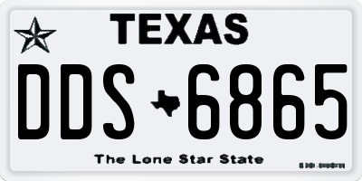 TX license plate DDS6865