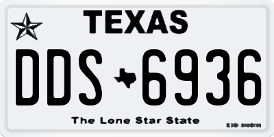 TX license plate DDS6936