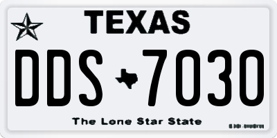 TX license plate DDS7030