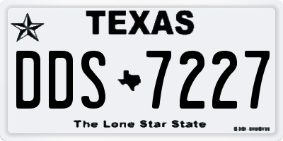 TX license plate DDS7227