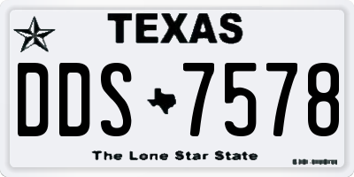 TX license plate DDS7578