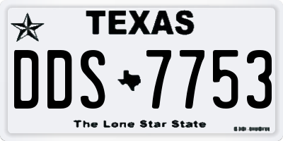 TX license plate DDS7753