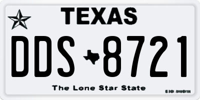 TX license plate DDS8721
