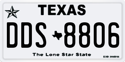 TX license plate DDS8806