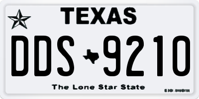 TX license plate DDS9210