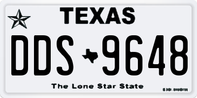 TX license plate DDS9648