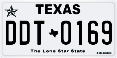 TX license plate DDT0169