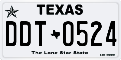 TX license plate DDT0524