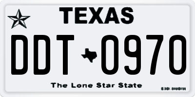 TX license plate DDT0970