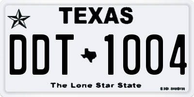 TX license plate DDT1004