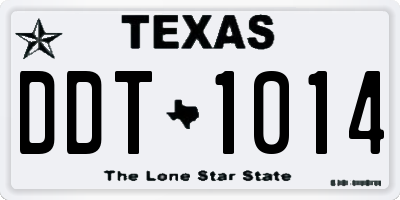 TX license plate DDT1014