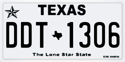 TX license plate DDT1306