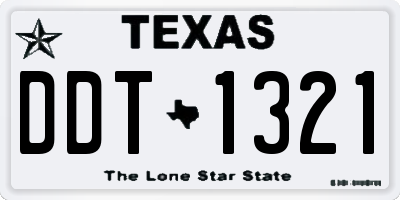 TX license plate DDT1321