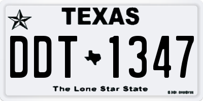 TX license plate DDT1347
