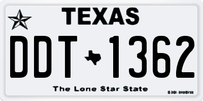 TX license plate DDT1362