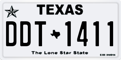 TX license plate DDT1411