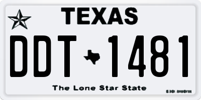 TX license plate DDT1481