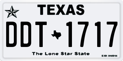 TX license plate DDT1717