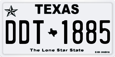 TX license plate DDT1885