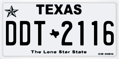 TX license plate DDT2116