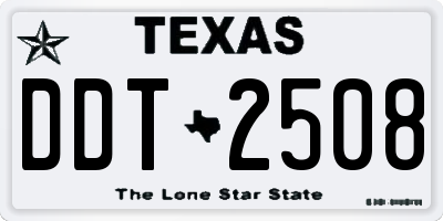 TX license plate DDT2508